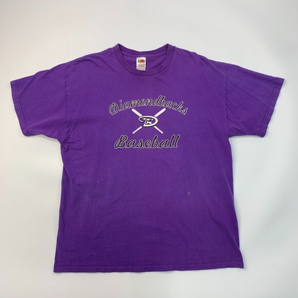 Vintage Arizona Diamondbacks T Shirt Men XL Extra Large Purple Fruit of The Loom - Picture 2 of 9